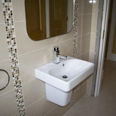 A sink and mirror installation